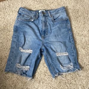 Forever 21 ripped jean shorts.